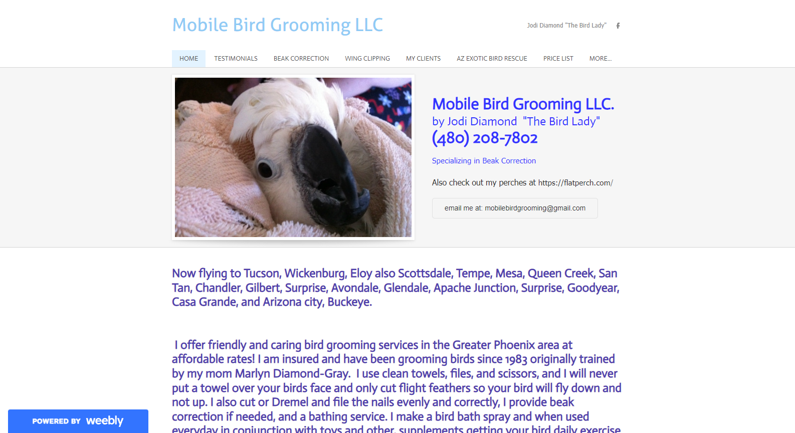 Mobile Bird Grooming Phoenix Mobile Bird Grooming Phoenix